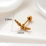 Gold color / 1 Piece Simple Series Simple Geometric Titanium Steel  Gold Color Material Women's Stud Earrings Picture2